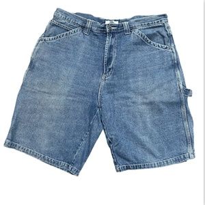 Painter style jean shorts